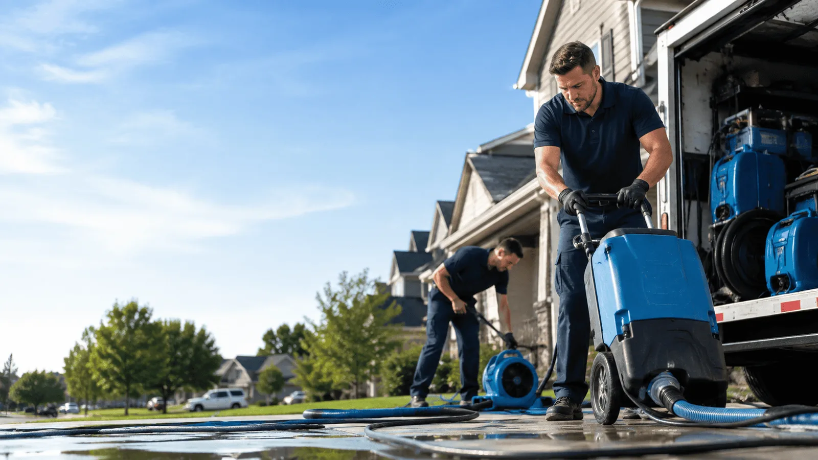Flood Damage Cleanup being performed in North Branford, CT